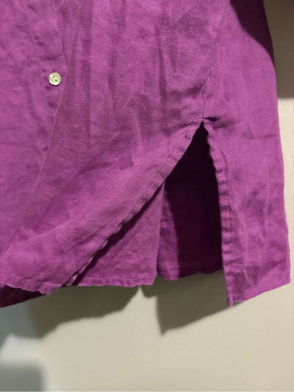 J Jill Love Linen Women’s 100% Linen Button Up Shirt In Sugarbeet Blouse Top - Picture 5 of 12
